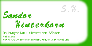 sandor winterkorn business card